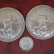 2سکه نقره 5000 دیناری نقره ویک ربعی رایج مملکت معادل بانکی