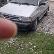 پراید مدل 87 رنگ دارد شاسی جلو یک طرف جوش دارد