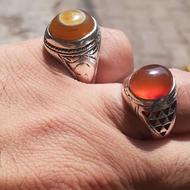 انگشتر باباقوری .عقیق.نقره