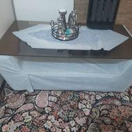 مبل 9نفره همراه باجلو مبلی وعسلی وروکش پارچه ای