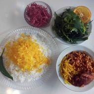 چلو خورشت قیمه سیب زمینی (کترینگ آنا)