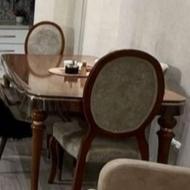 میز نهارخوری 8 نفره چوبی بهمراه 6 عدد صندلی چوبی