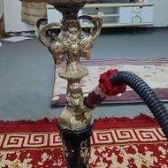 قلیان برنجی توپر طرح رخ گوزن