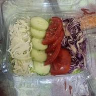 سالاد خانگی تازه در بسته بندی بهداشتی