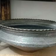 تاس خیلی قدیمی و بزرگ لب کنگره مسی قطر45 سانت بکر بکر