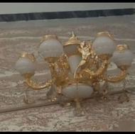 لوستر شیک سفید طلایی سنگی
