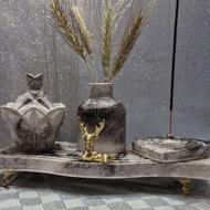 سینی موجدار، قندان چند وجهی، جاعودی و گلدان مراکشی