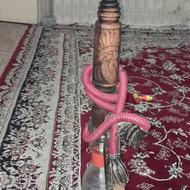 قلیان چوب سرخ رخ دار دوطرف
