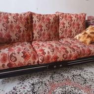 مبل 7نفره چرم با نشینمن پارچه ترک