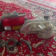 ست کامل چراغ جلو و خطر عقب پراید با سیم های اتصالش