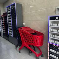 فروش استند سبد دستی و پلی کربنات میز چک اوت ویترین هایپری