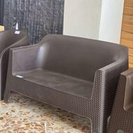 مبل کافه میز حصیری نیم ست حصیری صندلی پلاستیکی میز پلاستیکی