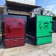 کوره زغال صنعتی باپخت دومنظوره به همراه قفسه ریلی و سرکه گیر