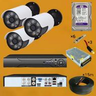 دوربین مداربسته پک 3 تایی 5 مگاپیکسل دید در شب رنگی ضد