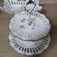 ظرف میوه‌خوری و شیرینی‌خوری دوطبقه