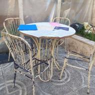 صندلی و میز فلزی 4نفره