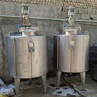 فروش سه عدد مخزن استیل میکسر دار1000لیتری و 2500 لیتری پروسس