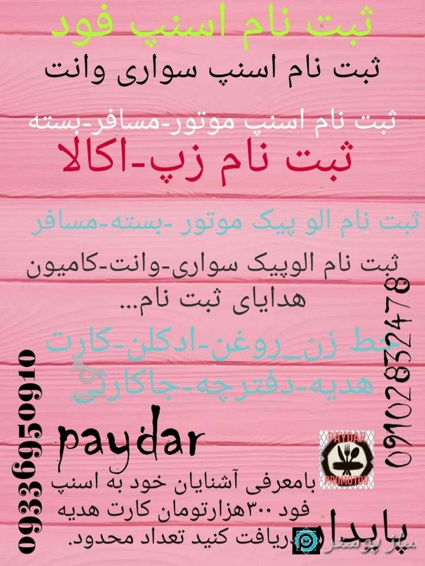 پیک اسنپ فود _زپ_الوپیک-موتور سوار وانت - undefined