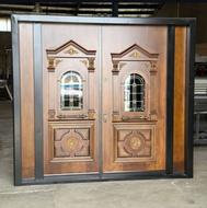 درب ضد سرقت روکش بلوط نمای کرتین‌وال ضدسرقت کدL392