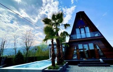 اجاره شبانه کلبه سوئیسی استخردار ابگرم روباز