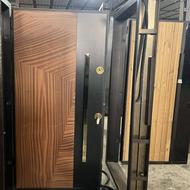 درب ضد سرقت روکش گردو آمریکایی:”کدLa662”/کرکره برقی ضدسرقت