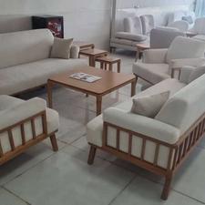 مبل راحتی 8 نفره مینیمال دسته چوبی با تخفیف جشنواره عیدانه