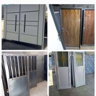 درب انباری آهنی در باغی حیاط پارکینگ پنجره پله الومینیومupvc