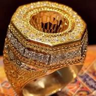 انگشتر نقره با آب کاری طلا