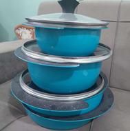 سرویس قابلمه 8پارچه سبزآبی