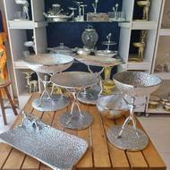 سرویس میوه و شیرینی خوری 5 تکه آلومینیومی بالرین