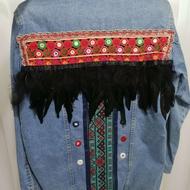 جین خاص کار دست پارچه وارداتی آینه کاری شده