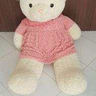 عروسک خرس لباس صورتی سایز بزرگ