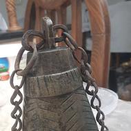 زنگوله زیبای برنجی قاجاری با زنجیر 16سانتی