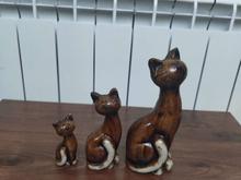 سه عدد مجسمه گربه در شیپور