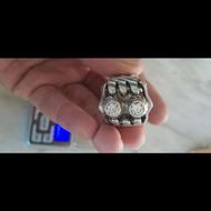 انگشتر نقره سه کبوتر الماس