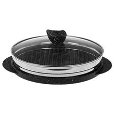 تابه گریل چدن سایز 28 با درب شیشه ای و کیفیت بالا