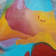 گلیم فرش طرح آبرنگ