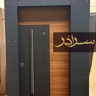 درب ضد سرقت روکش بلوط:”کدLC201”/نما کرتین‌وال ضدسرقت