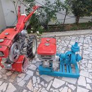 فروش تیلر میتسوبیشی 7.5همراه تجهیزات و موتور کوبوتا7.5با پمپ