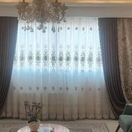 پرده سالن شامل کتیبه .حریر.آستری و پرده اتطاق خواب کودک