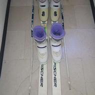 چوب اسکی همراه 2 جفت کفش