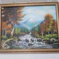 نقاشی آبرنگ روی بوم ،کار استاد باجانلو،فوق العاده زیبا ،مفت