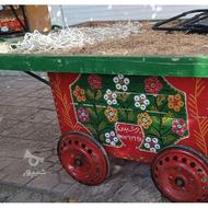 گاری چهارچرخ چوبی