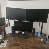 ست کامل کامپیوتر + 3 مانیتور + پایه + کیبورد و موس