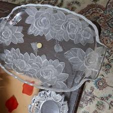 دیس بلور گل برجسته