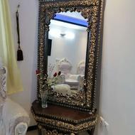 آینه کنسول قهوه‌ایی