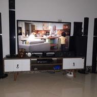 اسپیکر وباند بغل تلویزیون با دستگاه دی وی دی آکبندسونی