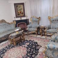 مبل سلطنتی استیل 9نفره به همراه میز نهارخوری