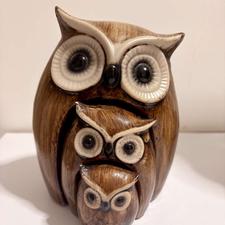 مجسمه دکوری مدل خانواده جغد سه تایی