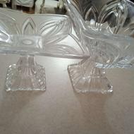 دو عدد ظرف پایه دار کریستال